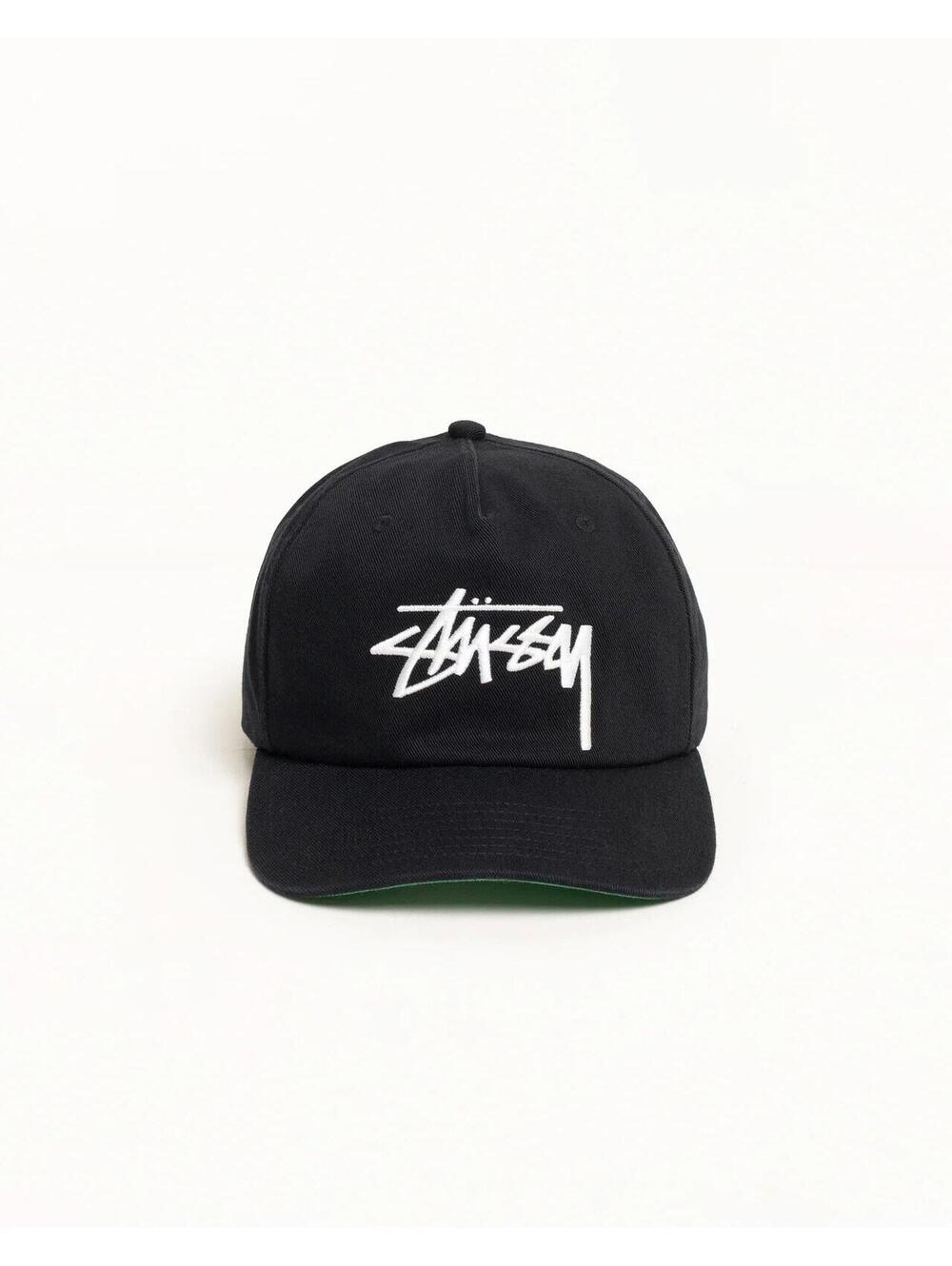 Stussy Mid-Depth Big Stock Snapback Black